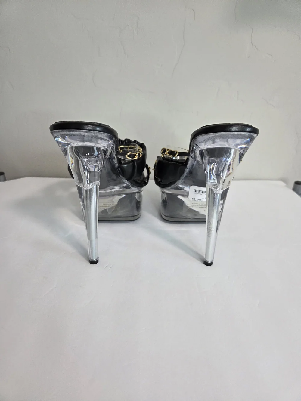 Cape Robbin Clear Platform Chain Strap High Heel Mule Sandals Women's Size 8